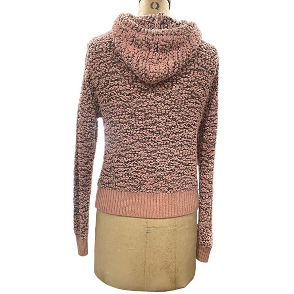 Hooked Up Womens Pullover Popcorn Hoodie Sweater Pink Fluffy Textured S - Picture 5 of 8